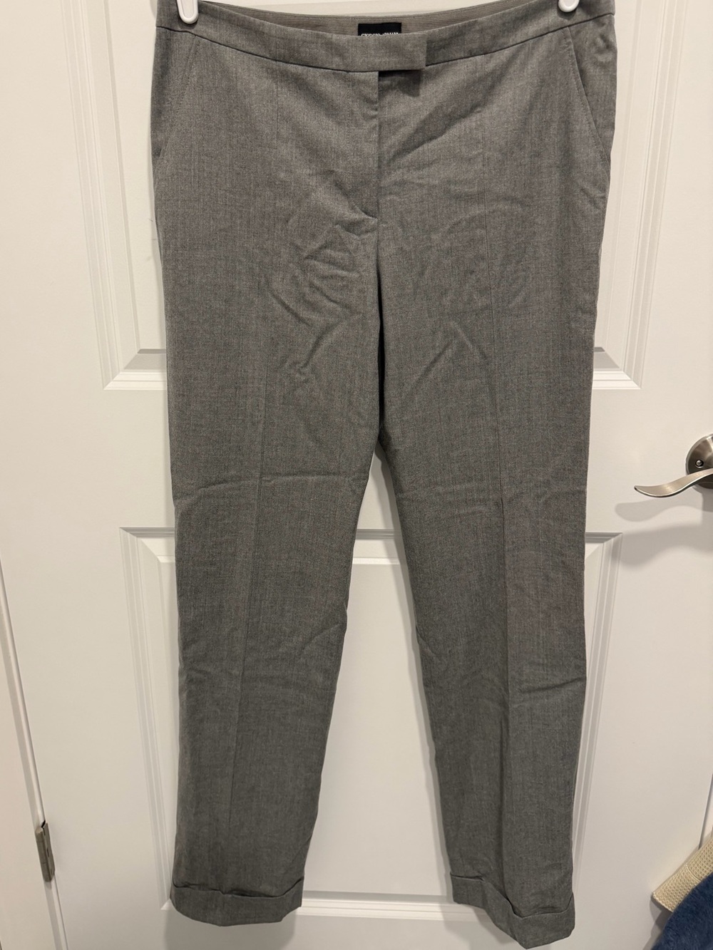 Giorgio Armani Gray Virgin Wool Stretch Trousers Pants Made Italy 46